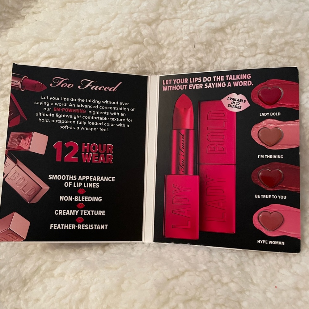 Too faced Lady Bold lipstick sampler - Picture 2 of 2